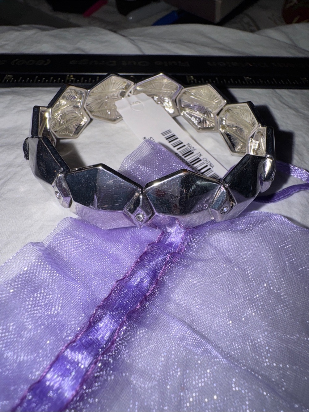 Silver Geometric Stretch Bracelet - Women’s Fashion Jewelry